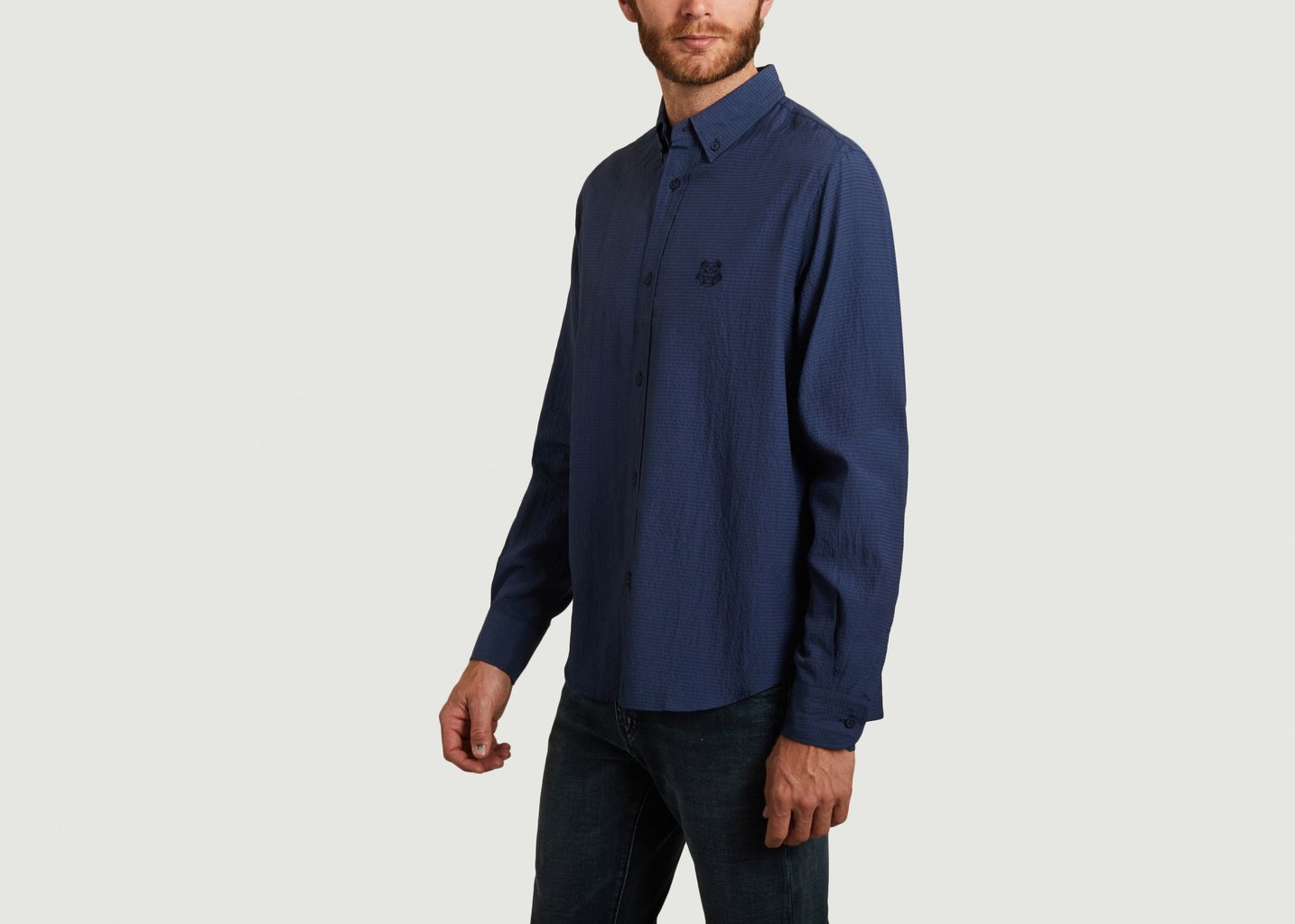 L'exception Chemise Casual Coupe Relax Tiger Crest Bleu Marine Kenzo