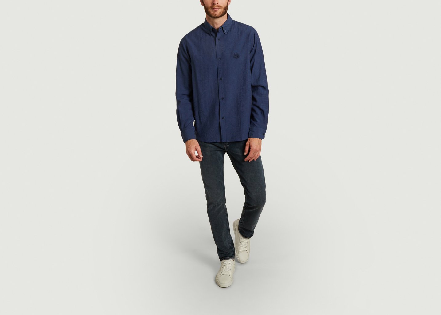 L'exception Chemise Casual Coupe Relax Tiger Crest Bleu Marine Kenzo