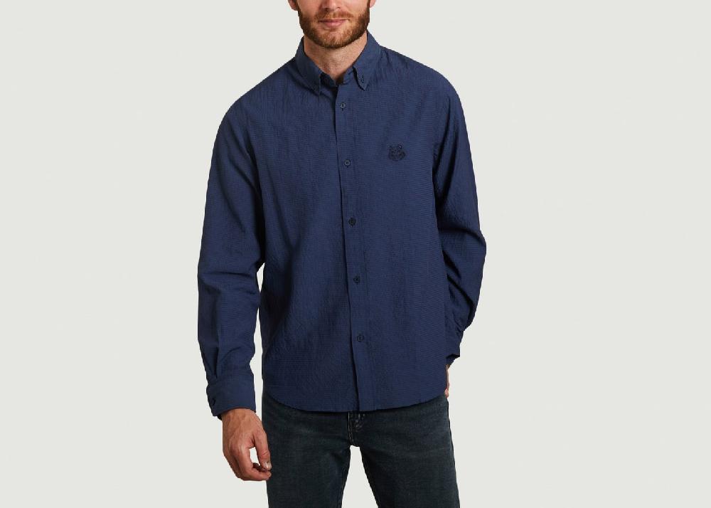 l'exception Chemise casual coupe relax Tiger Crest Bleu Marine Kenzo