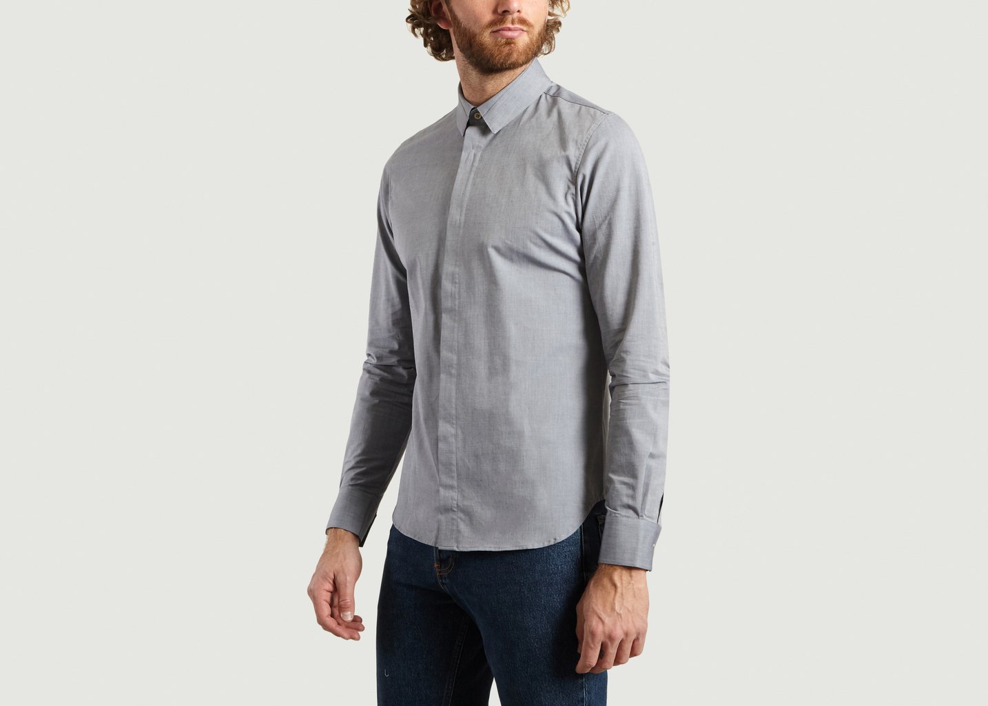 L'exception Chemise Casual Twill Bleu M.X Maxime Simoëns