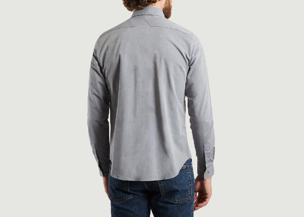 L'exception Chemise Casual Twill Bleu M.X Maxime Simoëns