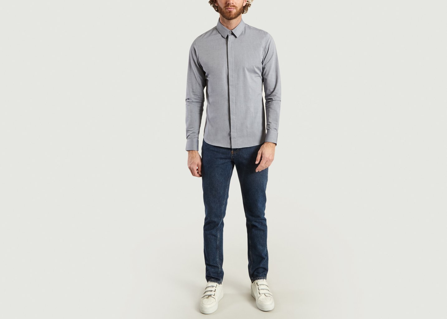 L'exception Chemise Casual Twill Bleu M.X Maxime Simoëns