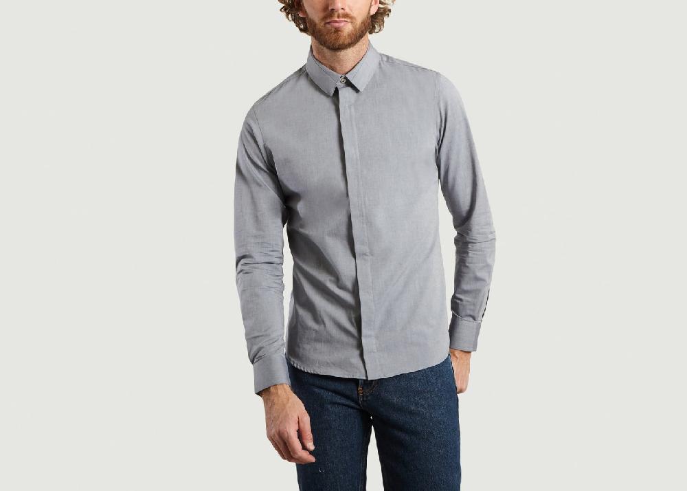 l'exception Chemise Casual Twill Bleu M.X Maxime Simoëns