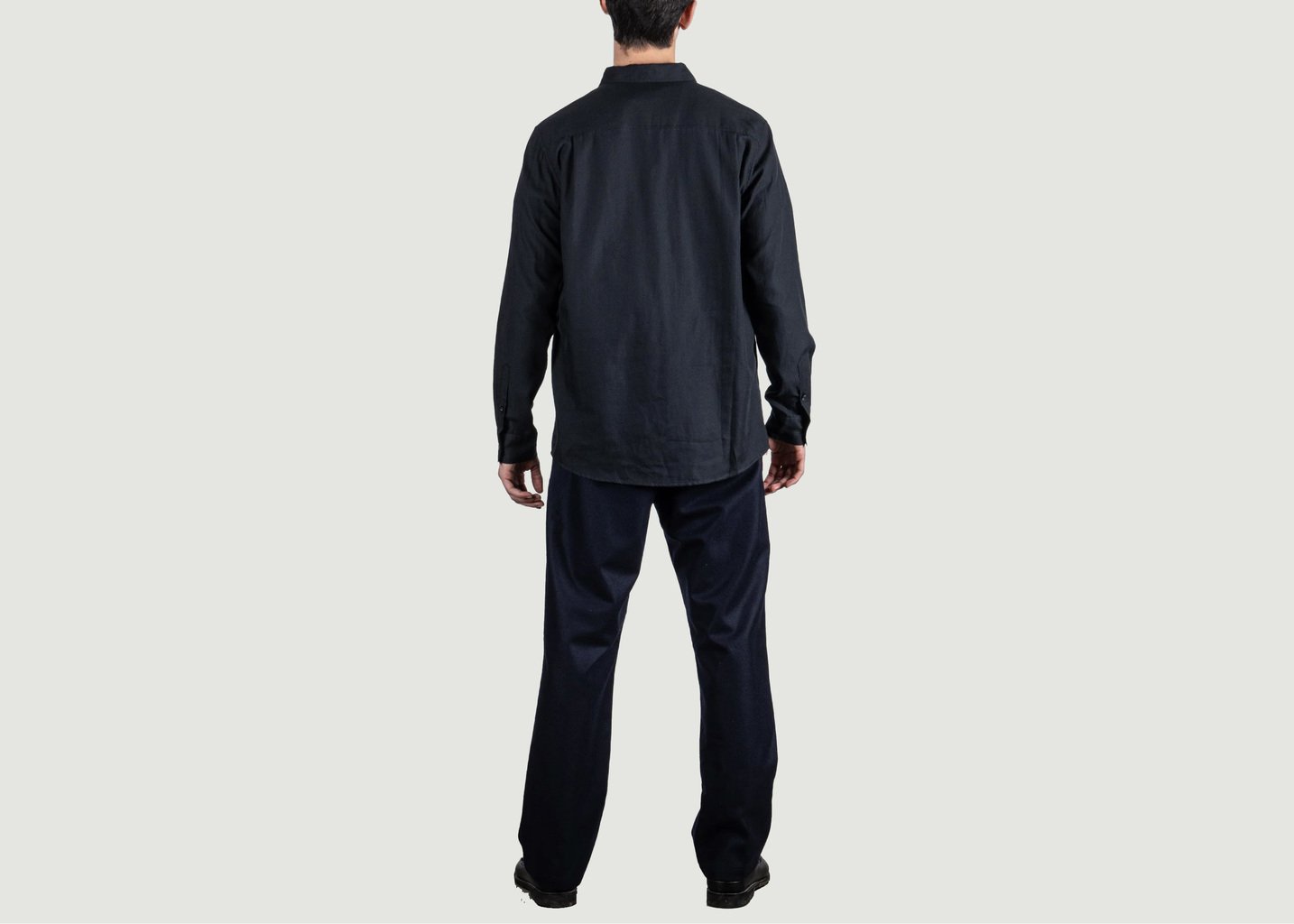 L'exception Chemise Classique En Sergé Léger Noir Crest