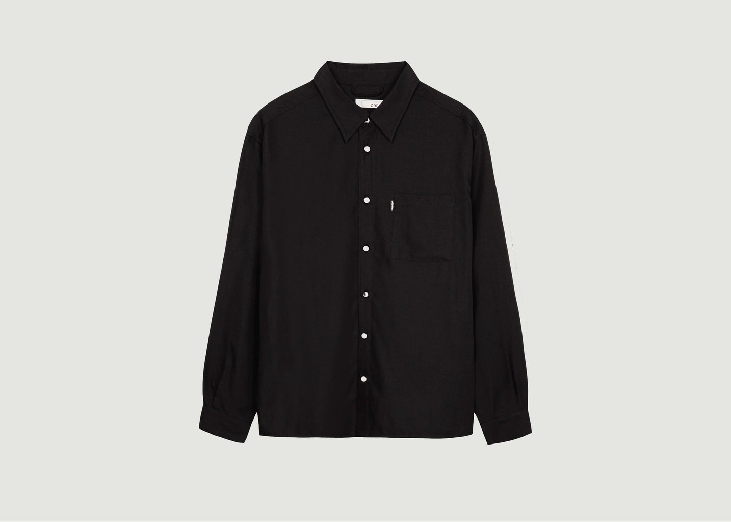 l'exception Chemise Classique En Sergé Léger Noir Crest
