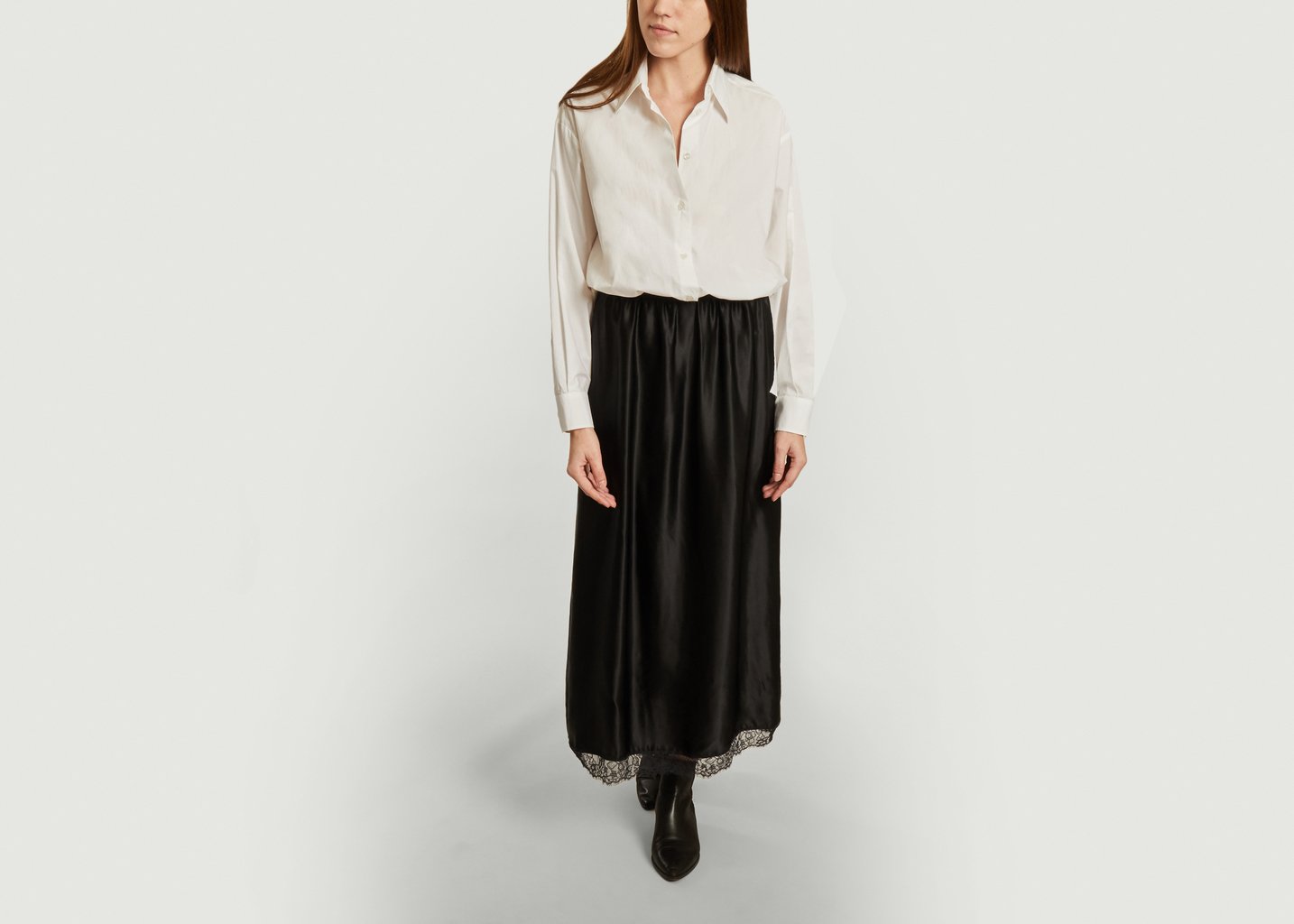 L'exception Chemise Coton Viscose Blanc MM6 Maison Margiela