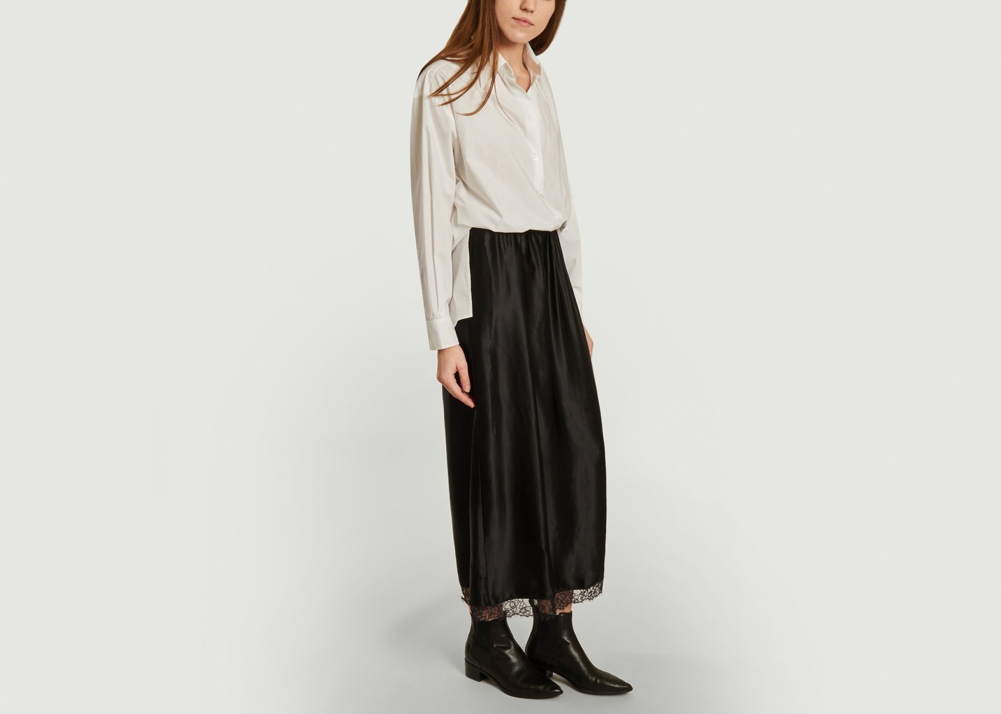 L'exception Chemise Coton Viscose Blanc MM6 Maison Margiela