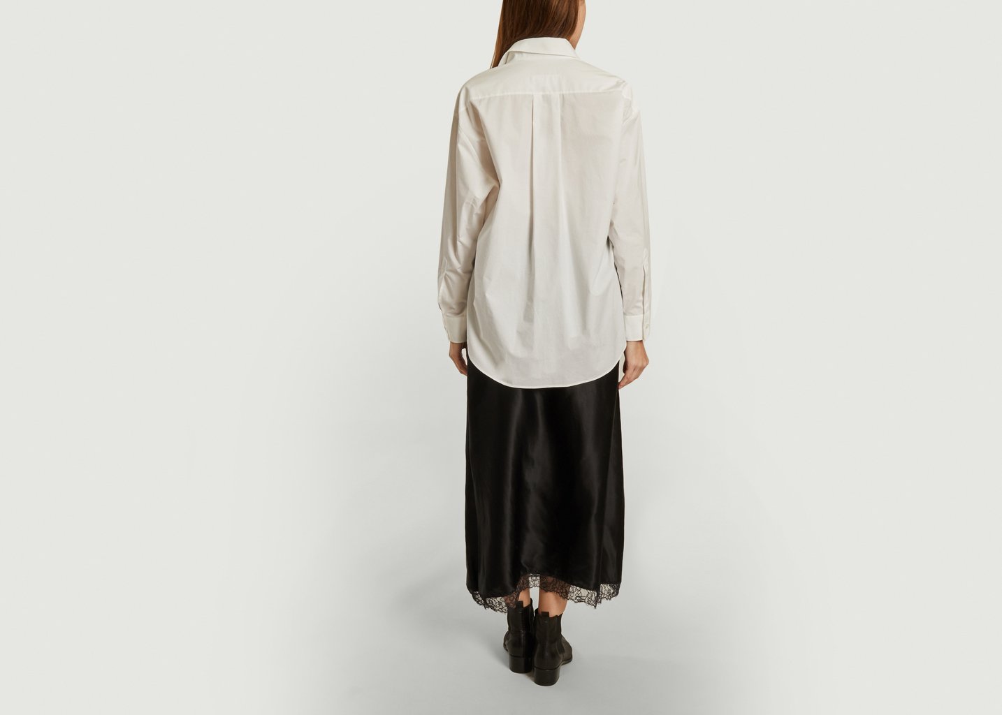 L'exception Chemise Coton Viscose Blanc MM6 Maison Margiela