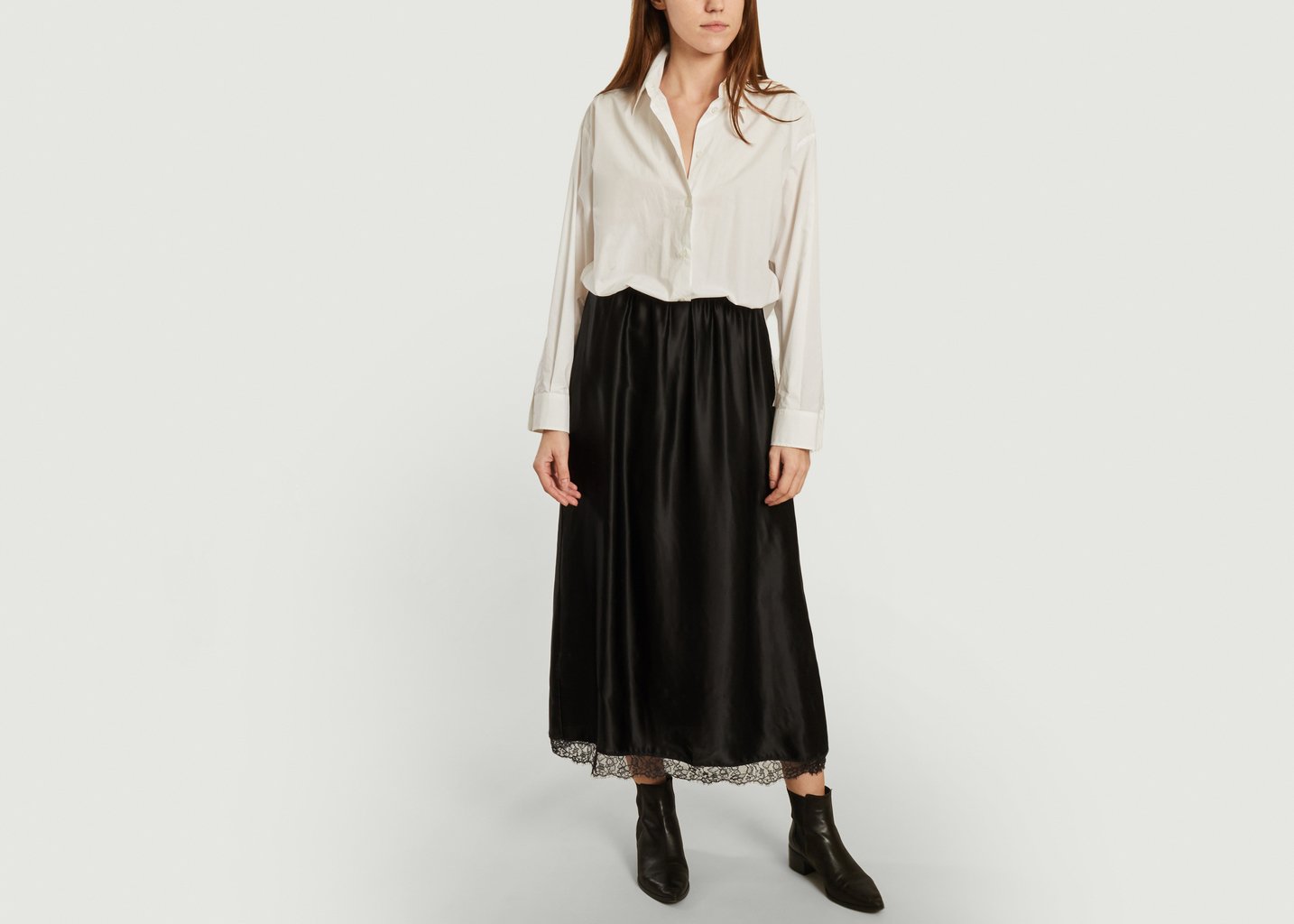 l'exception Chemise Coton Viscose Blanc MM6 Maison Margiela