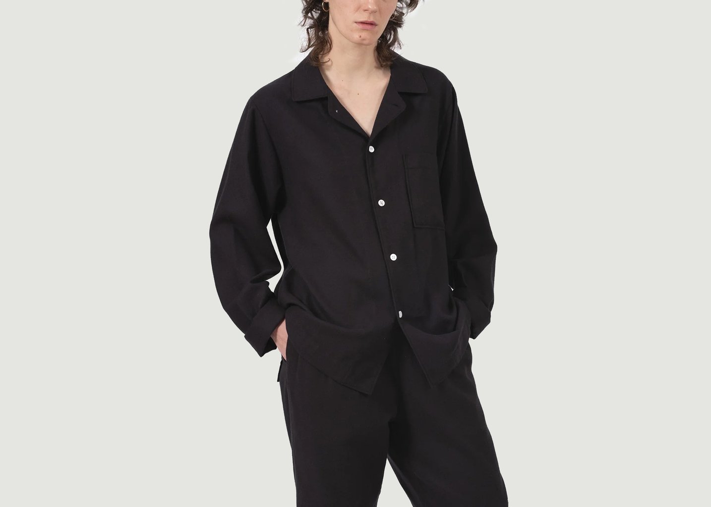 l'exception Chemise d'Intérieur Aragon Noir Talc Paris