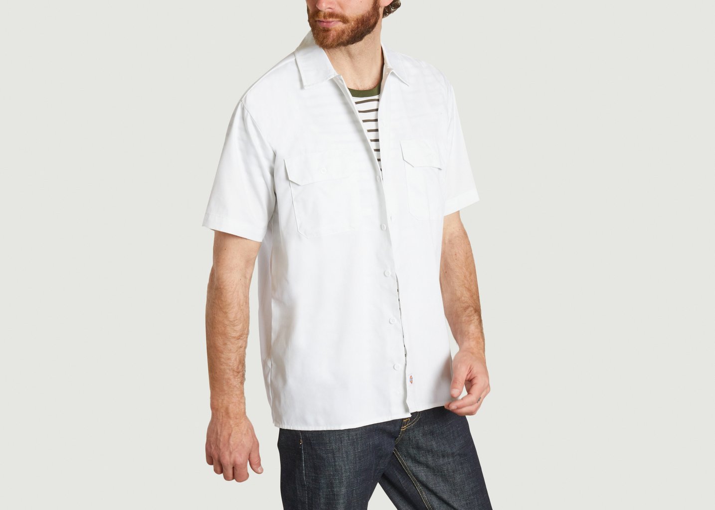 L'exception Chemise De Travail à Manches Courtes Blanc Dickies