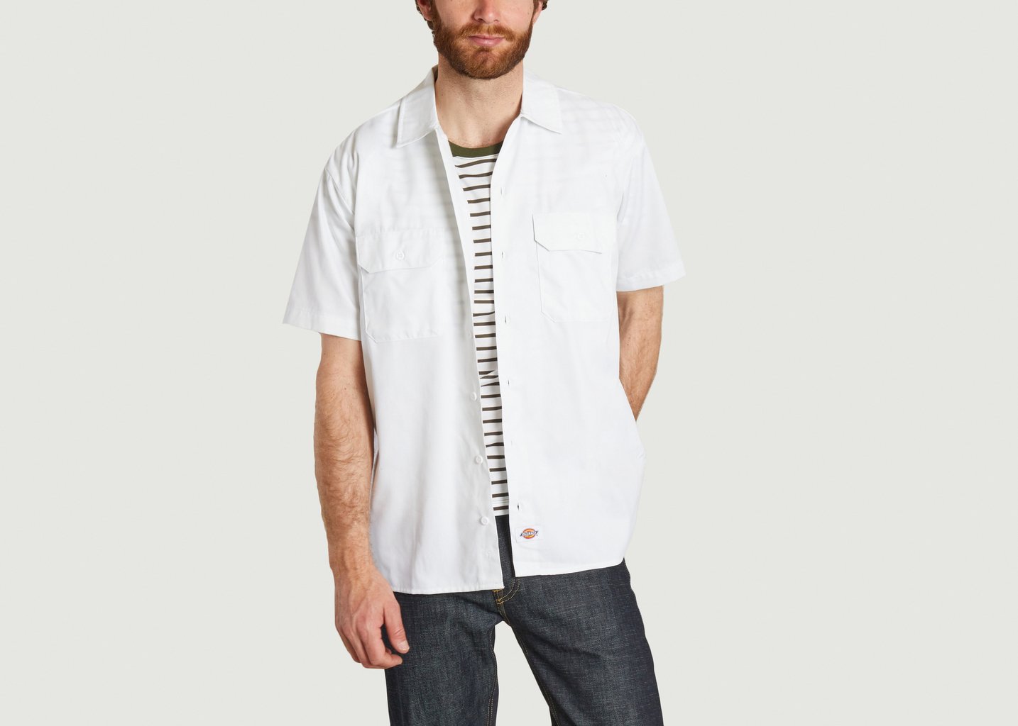 l'exception Chemise de travail à manches courtes Blanc Dickies