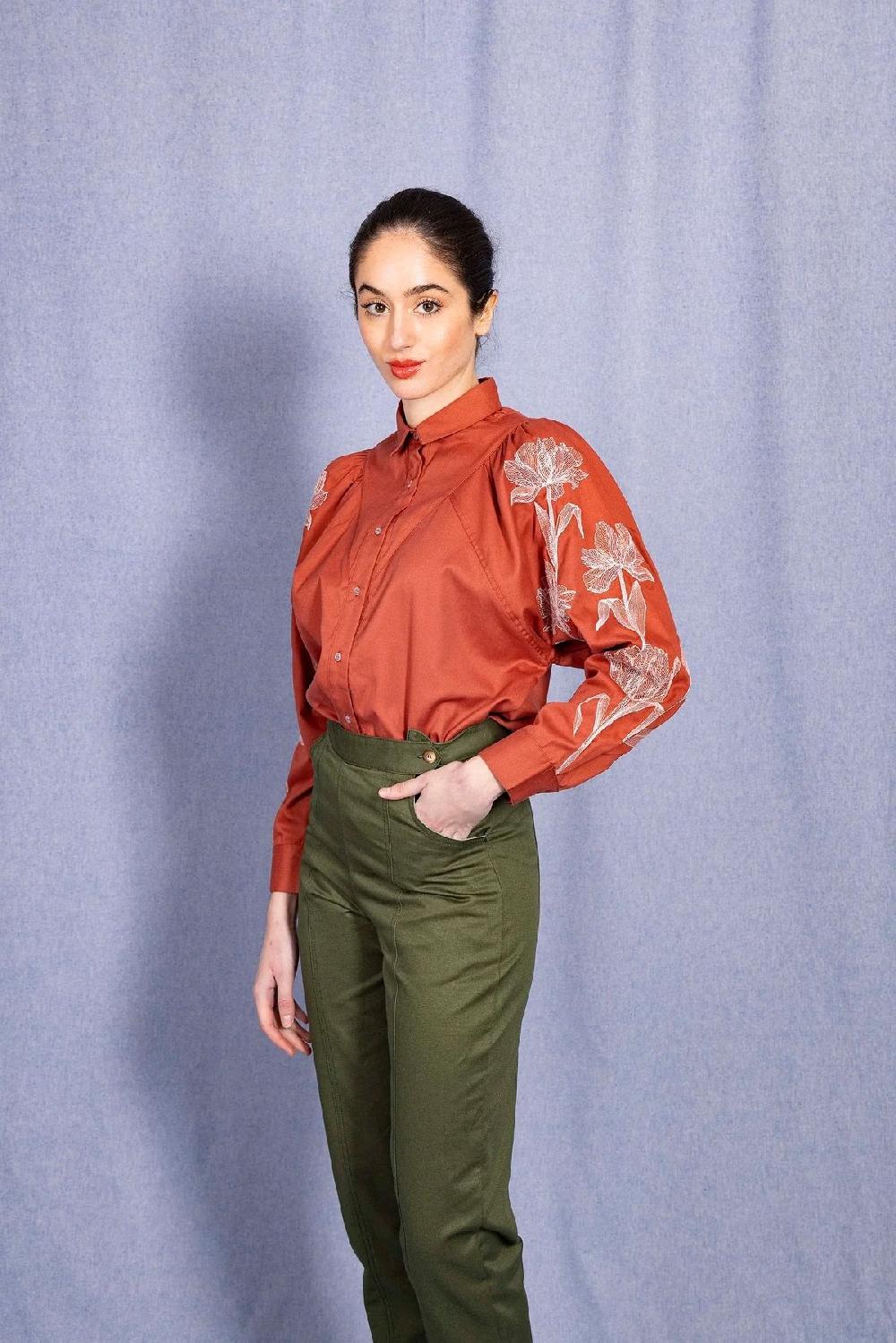 L'exception Chemise Donata Flores Corail Misericordia