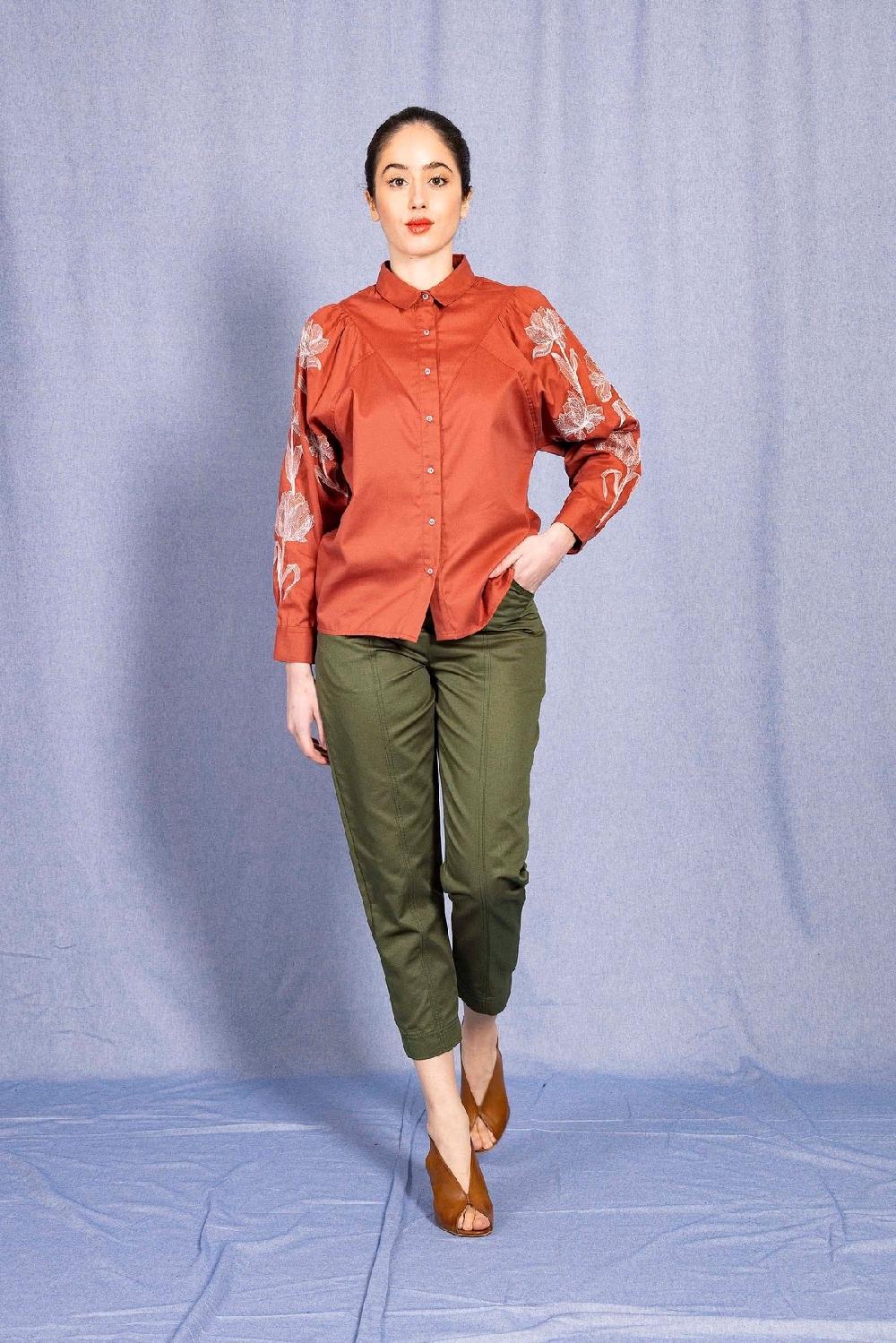 L'exception Chemise Donata Flores Corail Misericordia