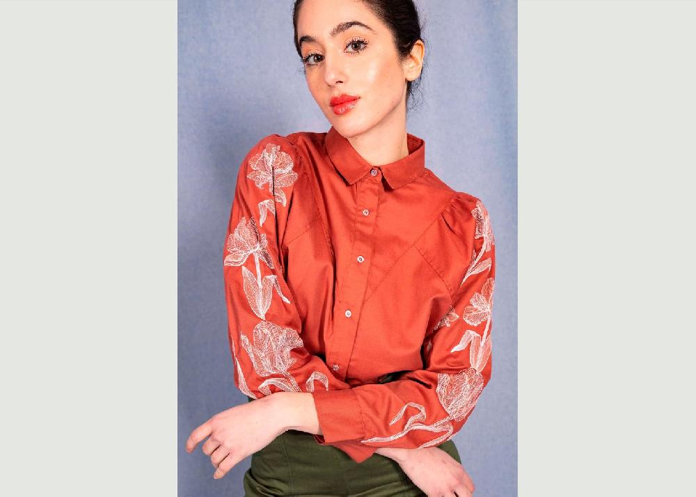 l'exception Chemise Donata Flores Corail Misericordia
