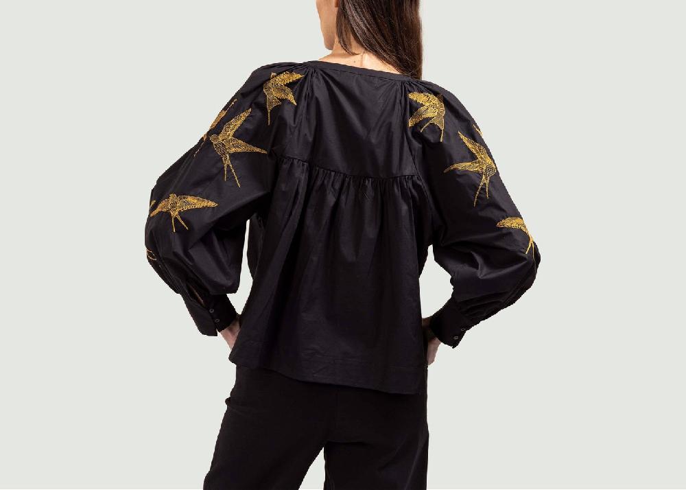 L'exception Chemise Doria Aves Noir Noir Misericordia