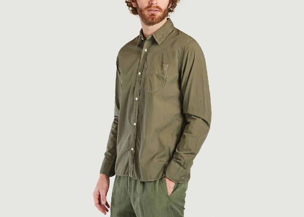 L'exception Chemise Droite En Coton Esteban Khaki Officine Générale