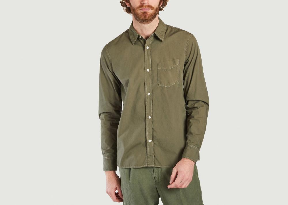 l'exception Chemise droite en coton Esteban Khaki Officine Générale