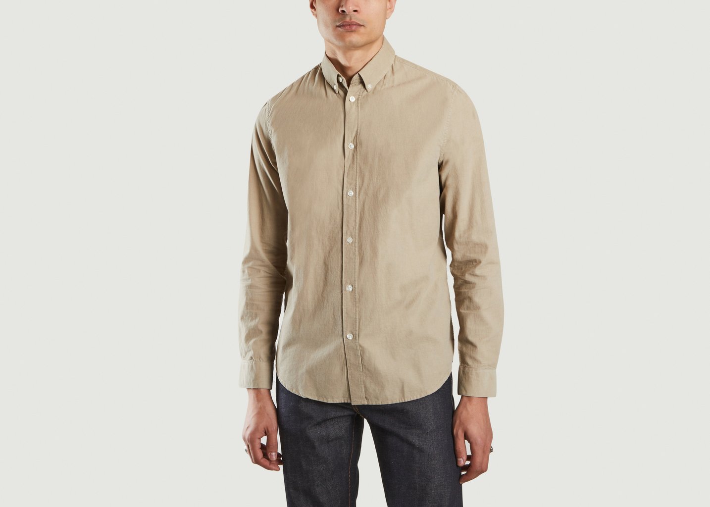 l'exception Chemise droite en coton Liam BX Beige Samsoe & Samsoe
