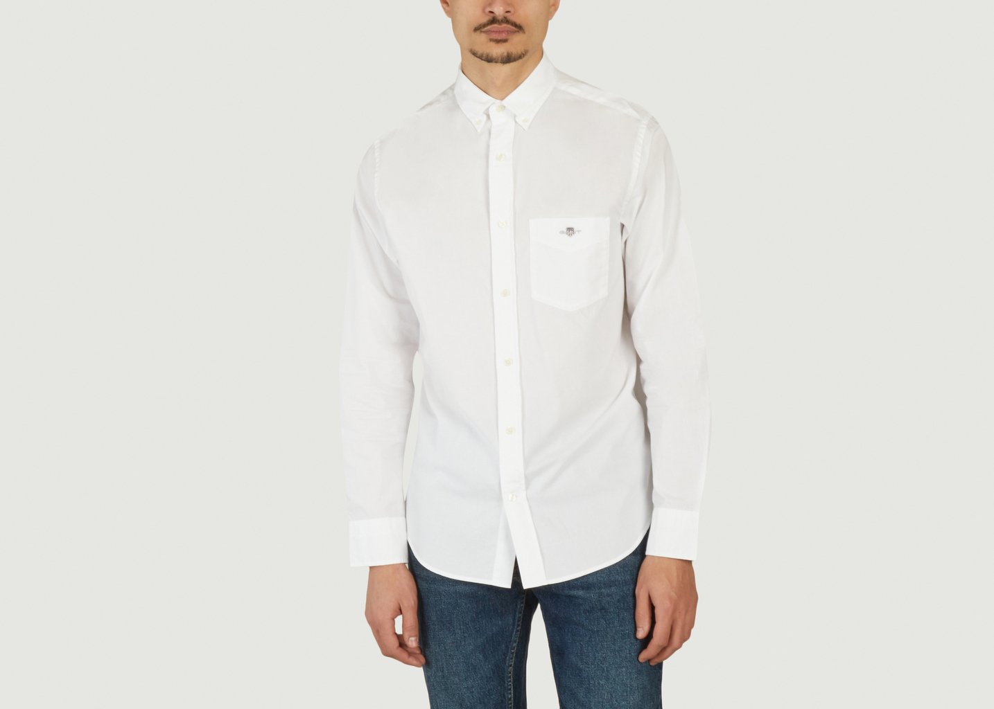 L'exception Chemise Droite En Popeline De Coton Blanc Gant