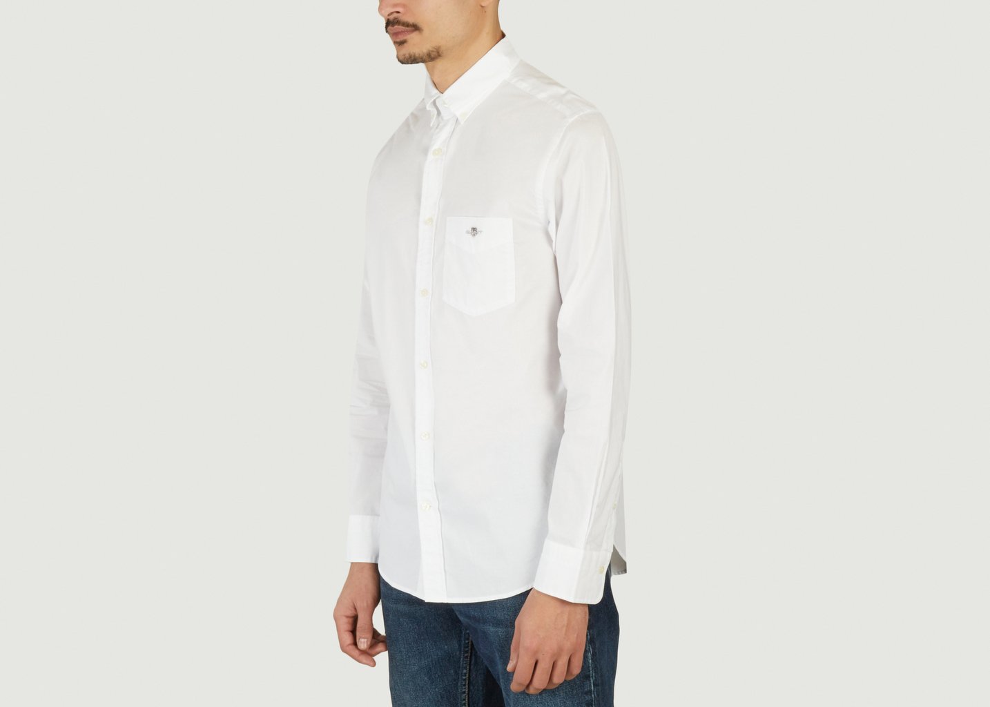 L'exception Chemise Droite En Popeline De Coton Blanc Gant