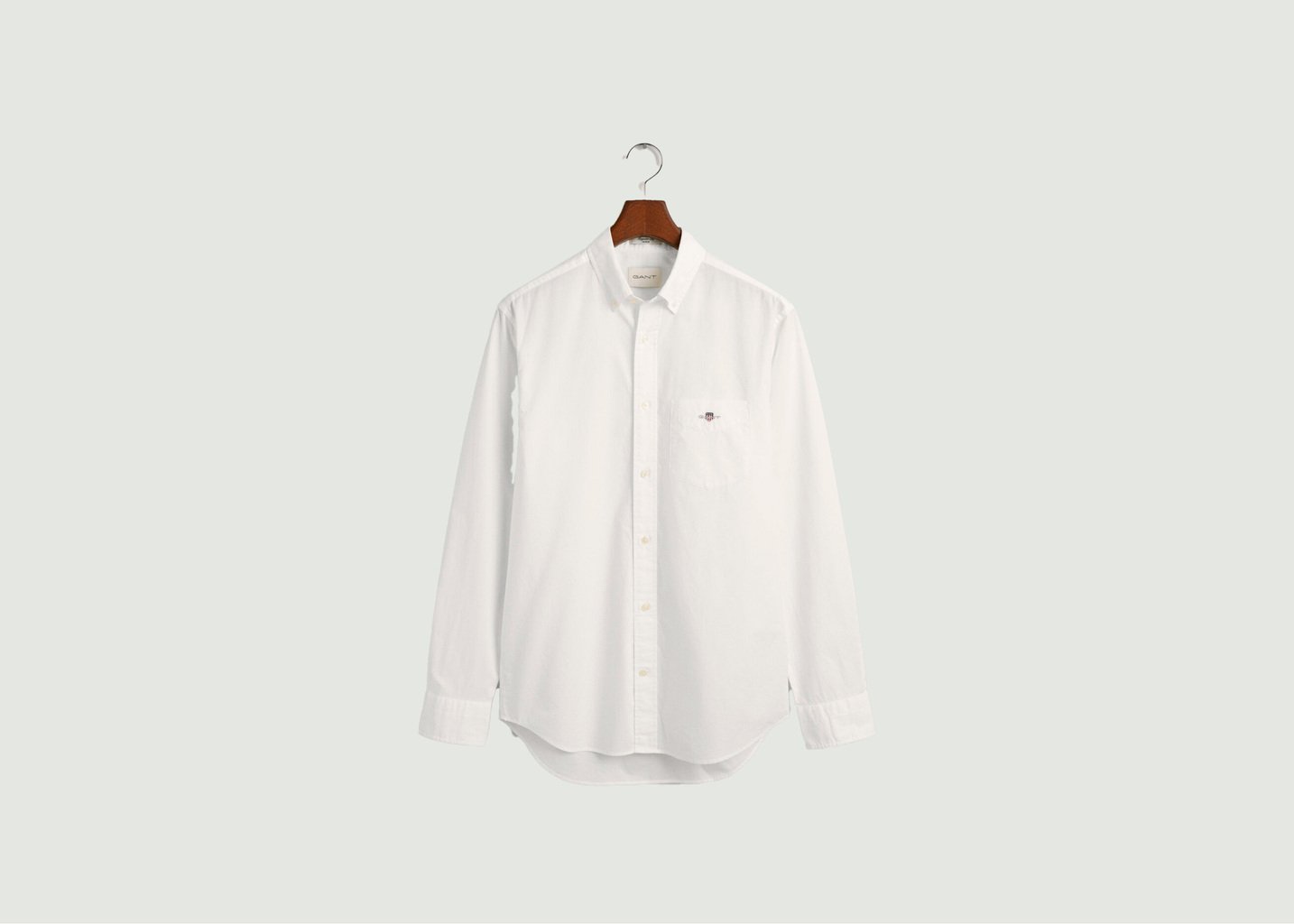 l'exception Chemise droite en popeline de coton Blanc Gant