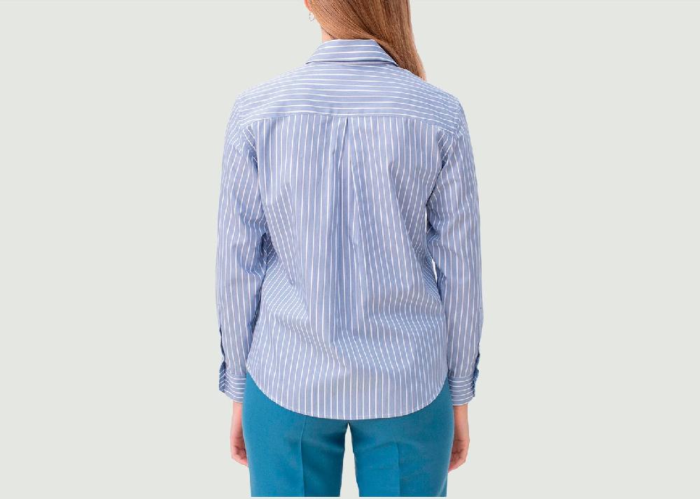 L'exception Chemise Droite Rayée Hudson Bleu Clair 17H10