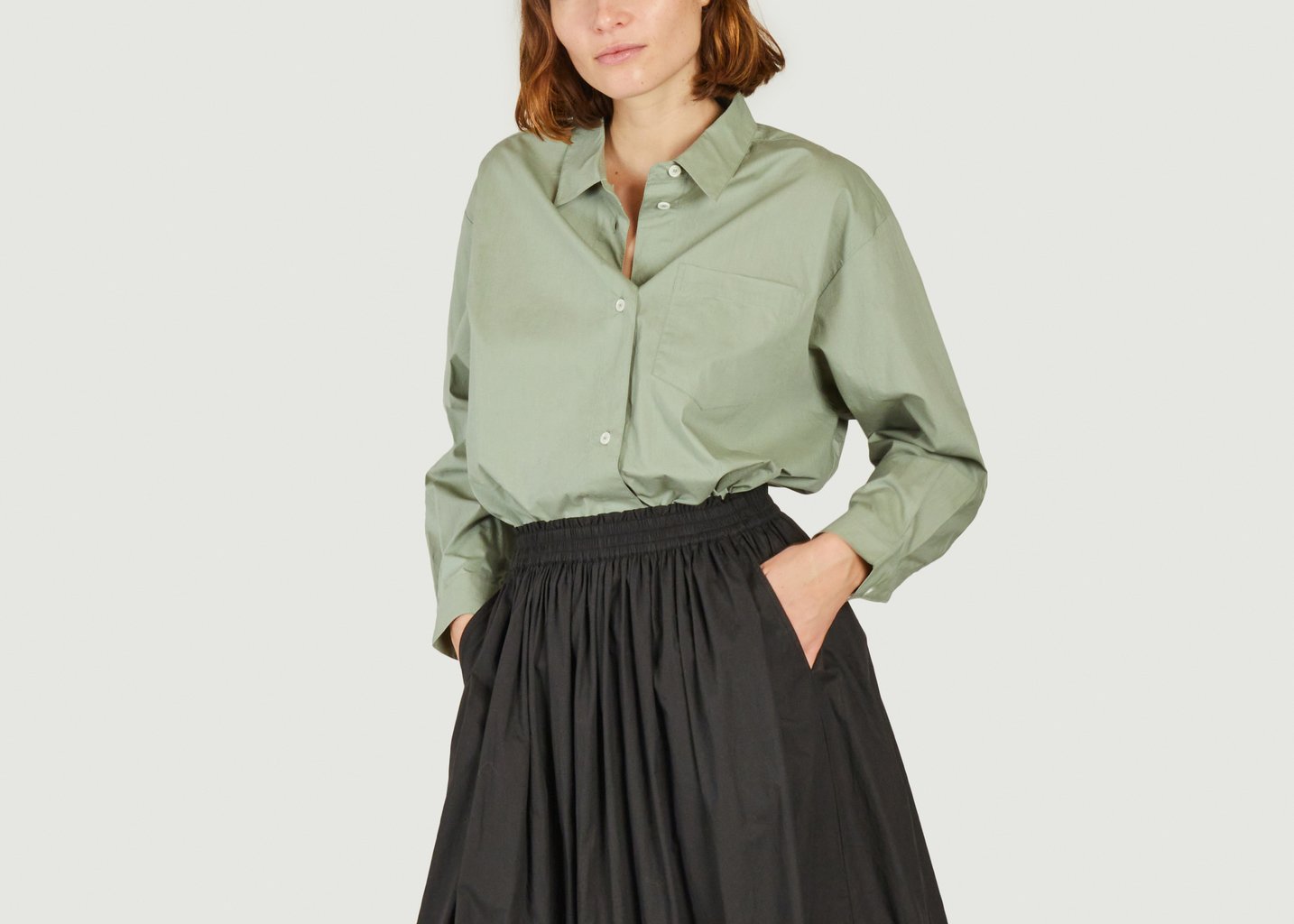 l'exception Chemise en coton bio Edgar Vert Skall Studio