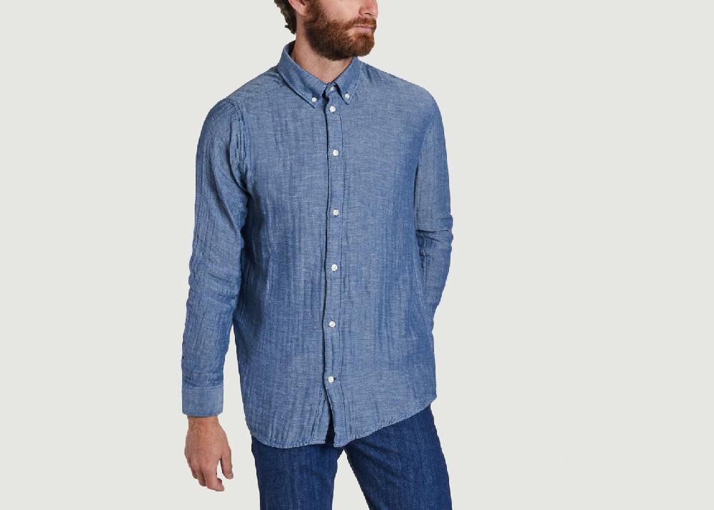 L'exception Chemise En Coton Bleu Knowledge Cotton Apparel