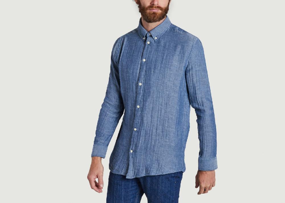 L'exception Chemise En Coton Bleu Knowledge Cotton Apparel