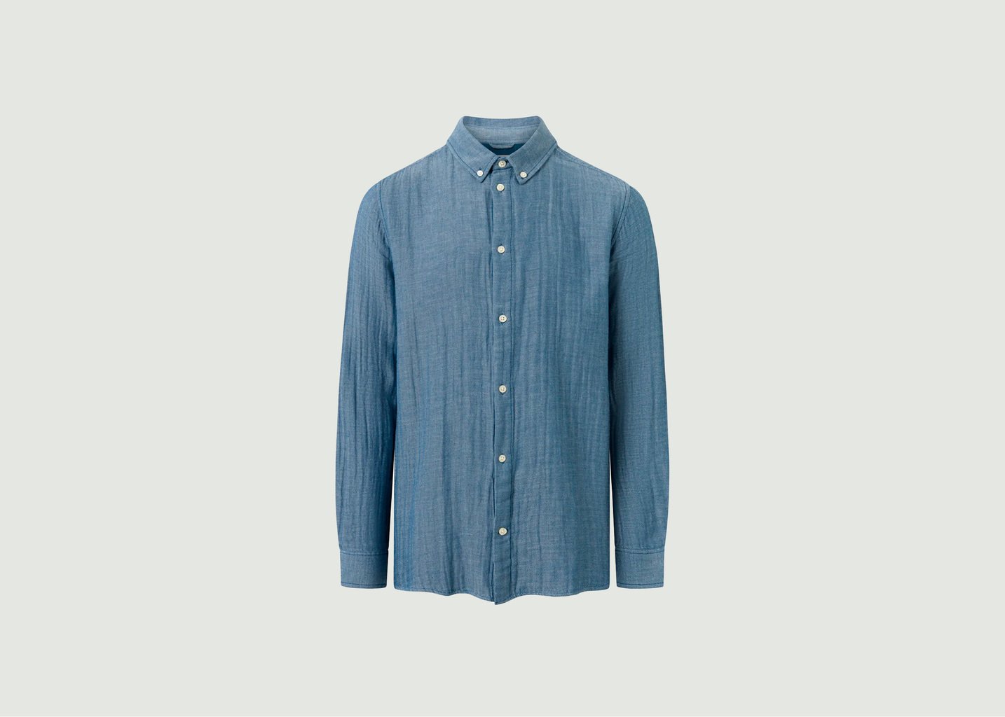 l'exception Chemise en coton Bleu Knowledge Cotton Apparel