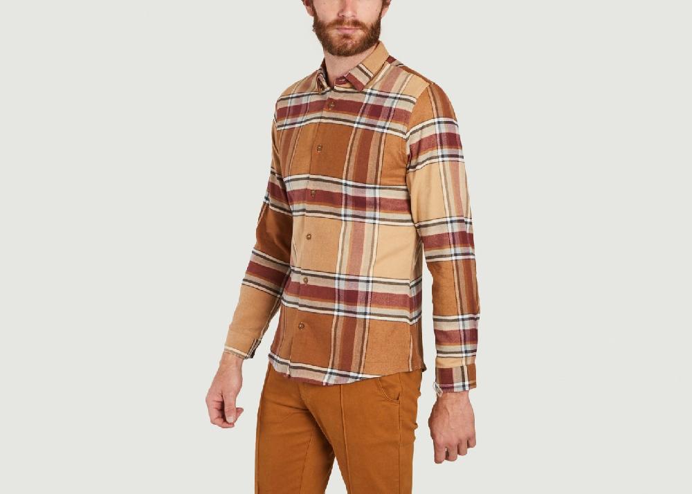 L'exception Chemise En Flanelle à Carreaux Camel JagVi Rive Gauche