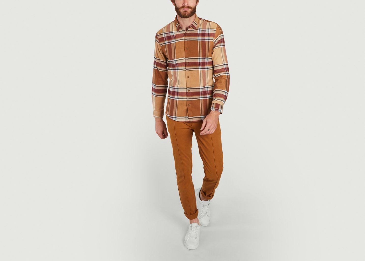 L'exception Chemise En Flanelle à Carreaux Camel JagVi Rive Gauche