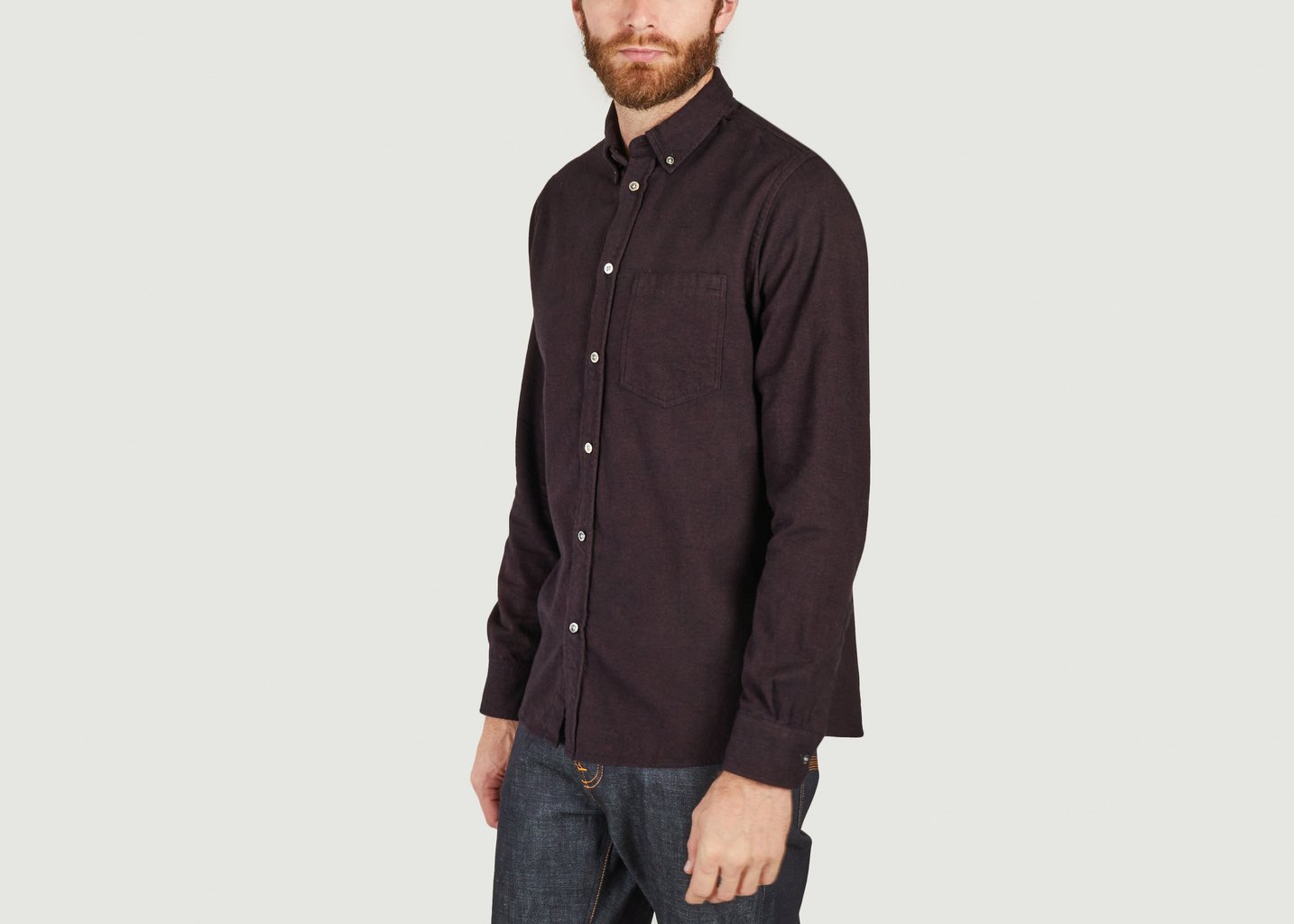 L'exception Chemise En Flanelle Brossée Anton Bordeaux Norse Projects
