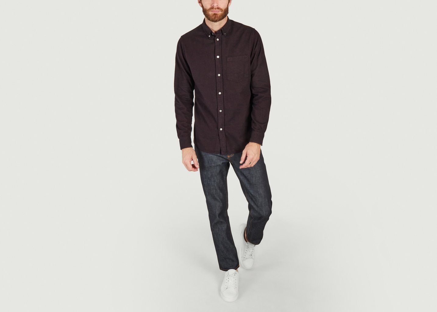 L'exception Chemise En Flanelle Brossée Anton Bordeaux Norse Projects