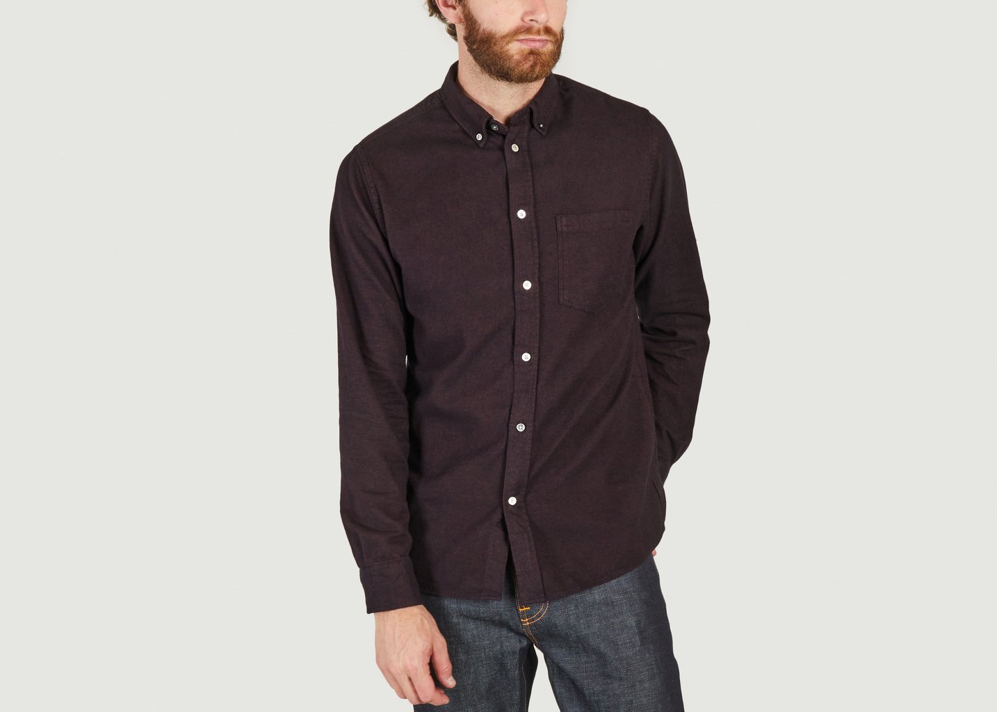 l'exception Chemise en flanelle brossée Anton Bordeaux Norse Projects