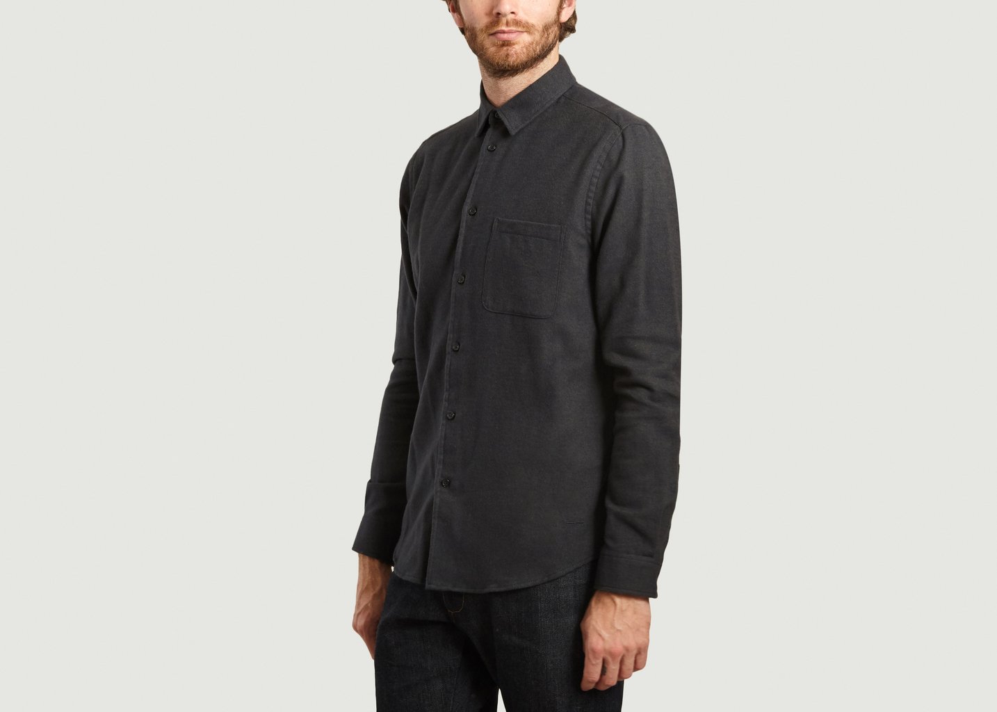 L'exception Chemise En Flanelle Liam NF Anthracite Samsoe & Samsoe