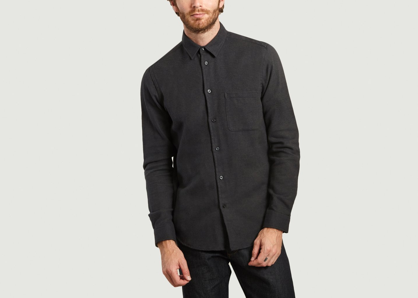 l'exception Chemise en flanelle Liam NF Anthracite Samsoe & Samsoe