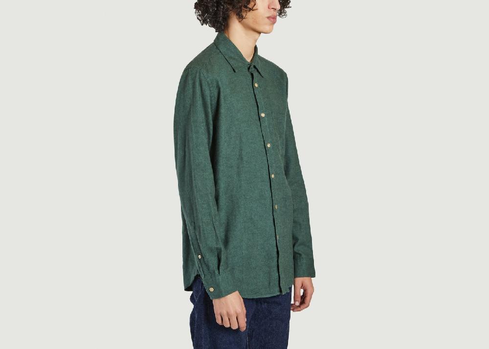 L'exception Chemise En Flanelle Teca Vert Sapin Portuguese Flannel