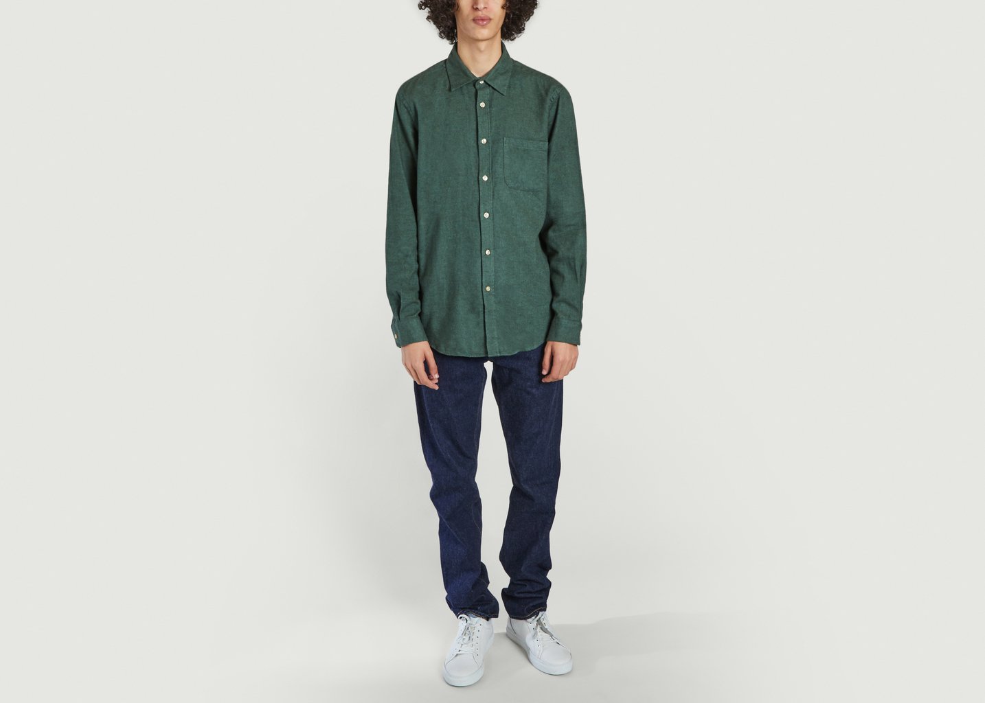 L'exception Chemise En Flanelle Teca Vert Sapin Portuguese Flannel