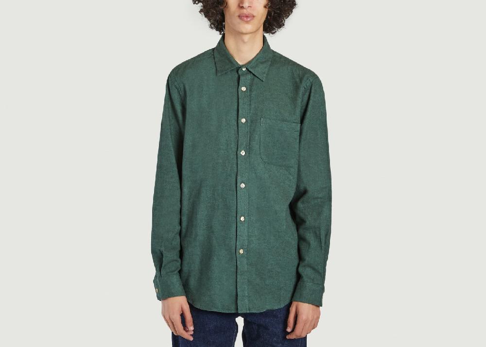 l'exception Chemise en flanelle Teca Vert Sapin Portuguese Flannel