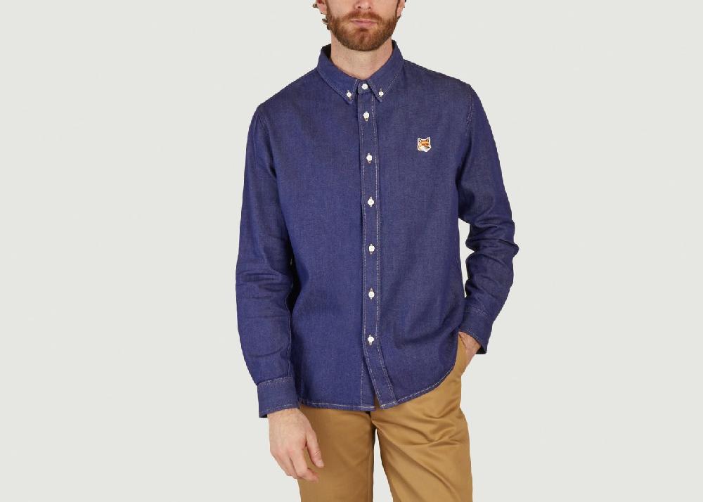 L'exception Chemise En Jean Casual Indigo Maison Kitsuné