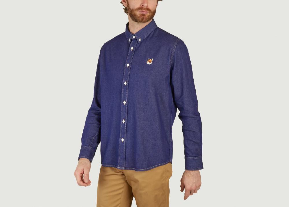 L'exception Chemise En Jean Casual Indigo Maison Kitsuné