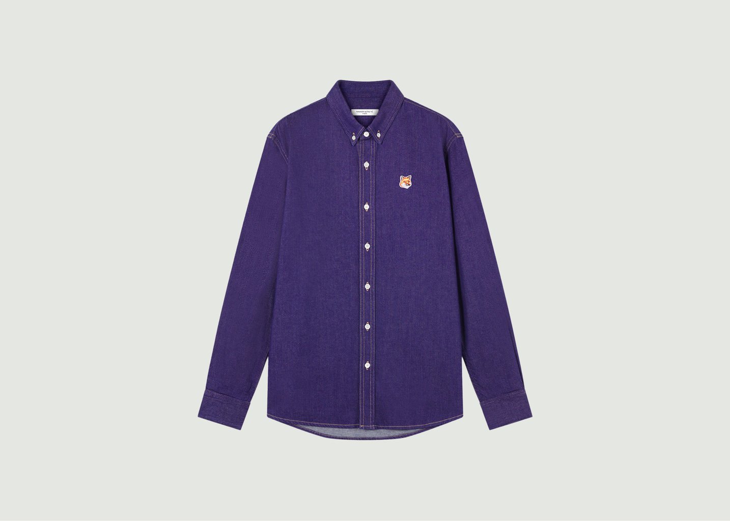 l'exception Chemise en jean casual Indigo Maison Kitsuné