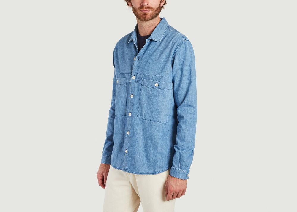 L'exception Chemise En Jean Délavé Doc Savage Bleu Clair YMC