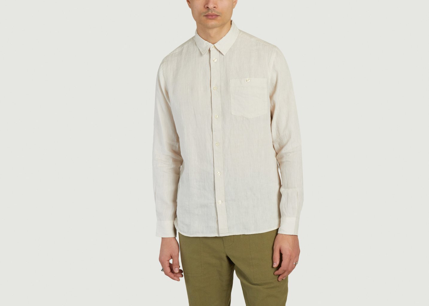 L'exception Chemise En Lin Beige Knowledge Cotton Apparel