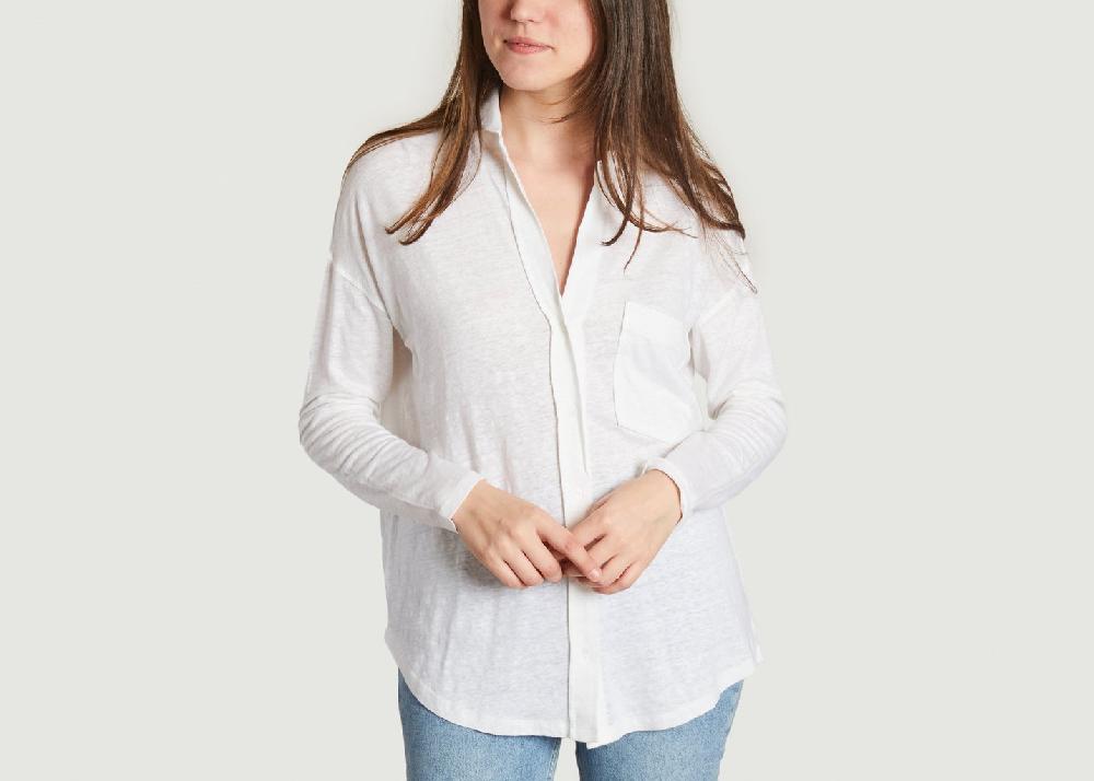 l'exception Chemise en lin Blanc Majestic Filatures