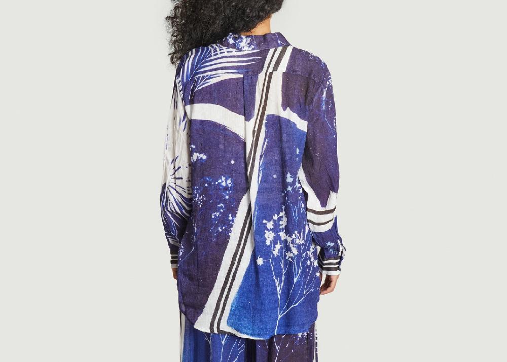 L'exception Chemise En Lin Imprimé Fantaisie Cleon Bleu Mes Demoiselles