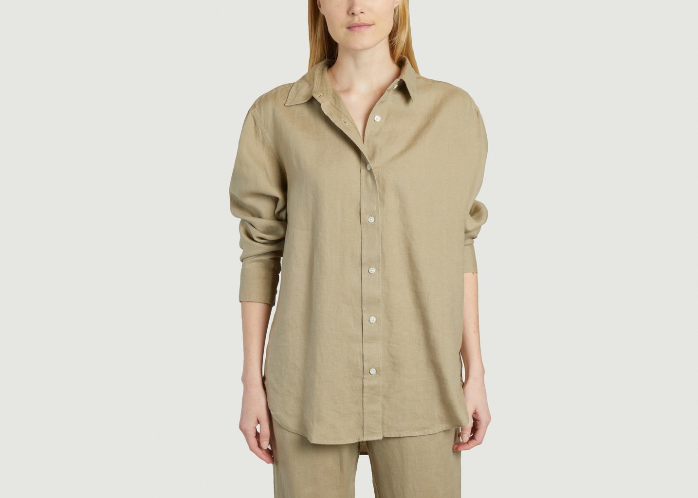 L'exception Chemise En Lin Salova Taupe Samsoe & Samsoe