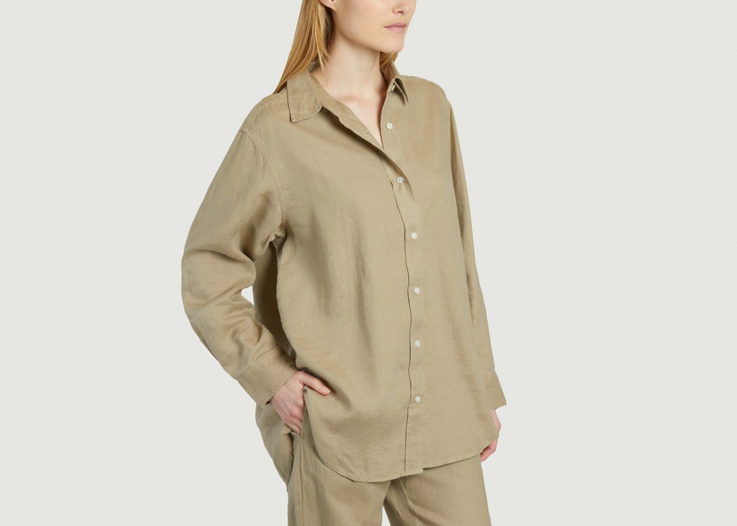 L'exception Chemise En Lin Salova Taupe Samsoe & Samsoe